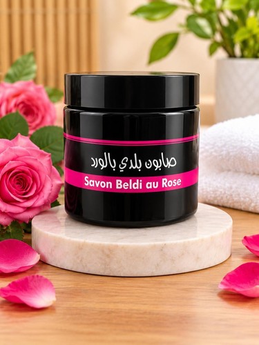 Moroccan beldi soap with rose - moroccan,